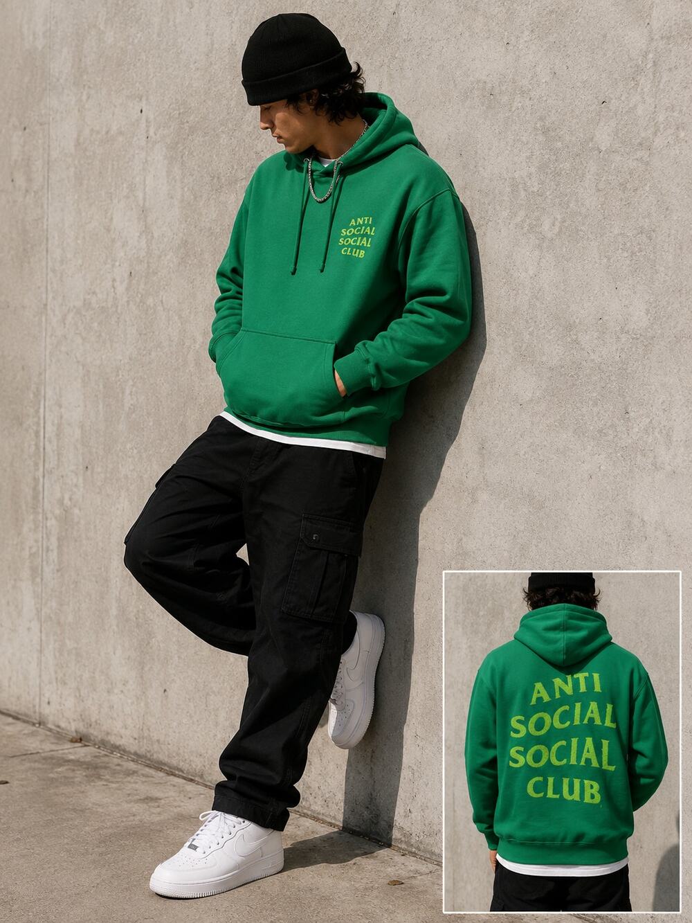 Anti Social Social Club The Hills Green Hoodie ASSC Pullover Sweatshirt Men S